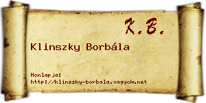 Klinszky Borbála névjegykártya