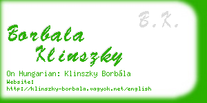 borbala klinszky business card