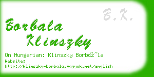 borbala klinszky business card